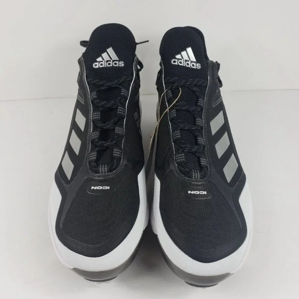 Men's FY4178 Adidas Icon 7 Boost Metal Baseball Cleats Size 12.5 Black & White - Picture 1 of 10